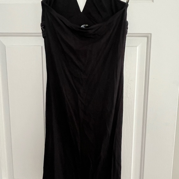 Sky dress available in 3 sizes. Decorative neckline. 93% Rayon & 7% Spandex. - Picture 5 of 7